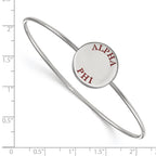 Sterling Silver Rh-plated LogoArt Alpha Phi Enameled Slip-on Bangle