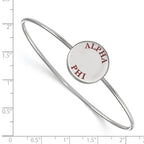 Sterling Silver Rh-plated LogoArt Alpha Phi Enameled Slip-on Bangle