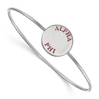 Sterling Silver Rh-plated LogoArt Alpha Phi Enameled Slip-on Bangle