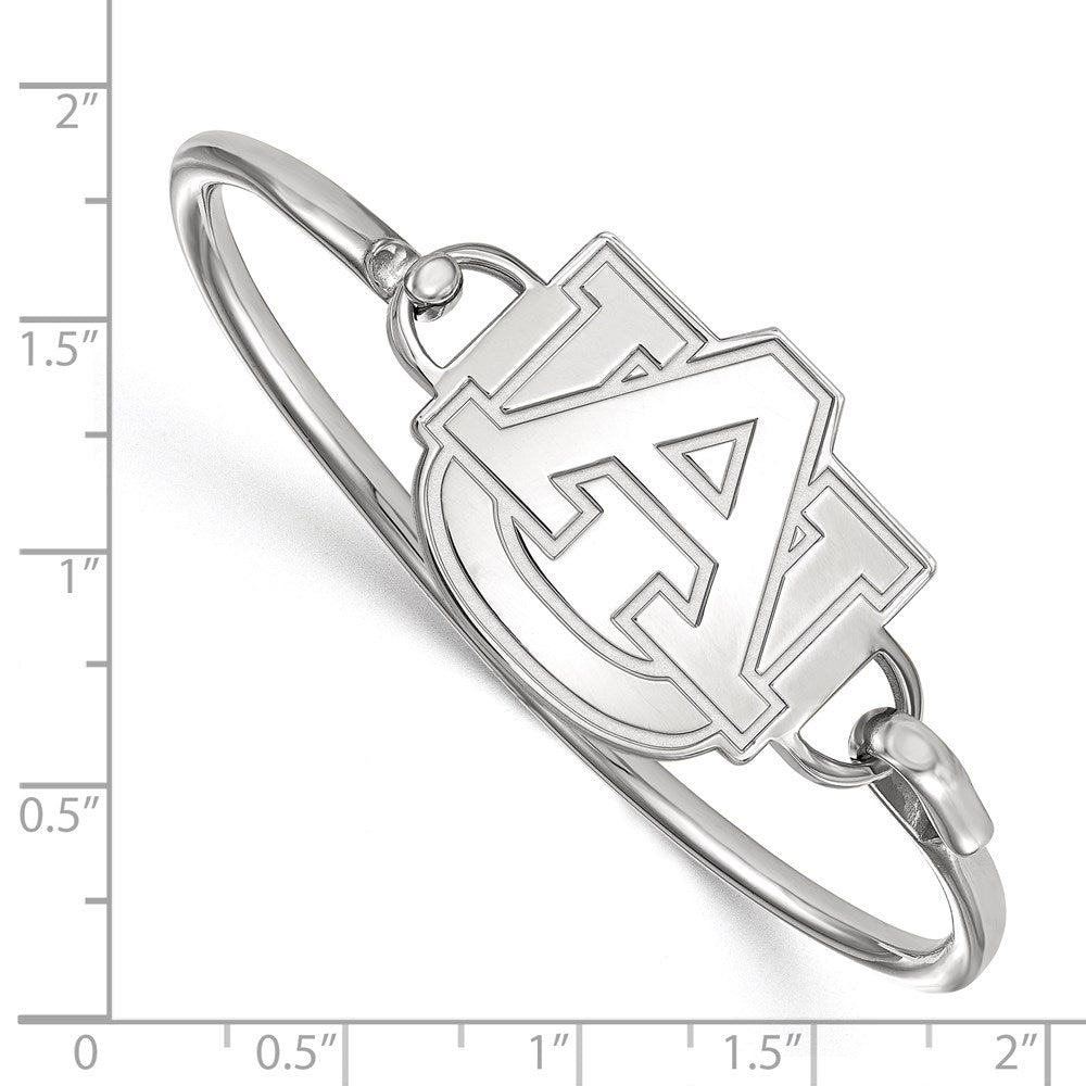 Sterling Silver Rh-plated LogoArt Auburn University Bangle