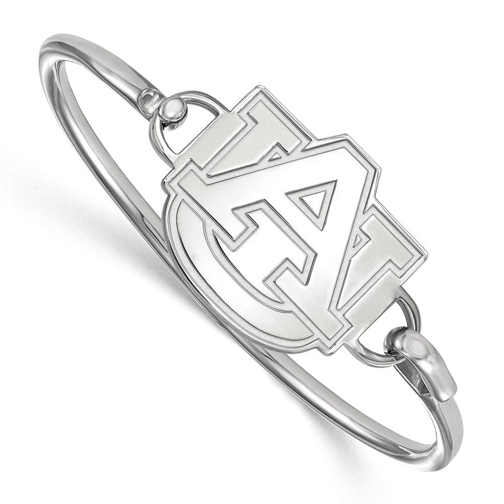 Sterling Silver Rh-plated LogoArt Auburn University Bangle
