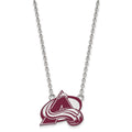Sterling Silver Rhodium-plated NHL LogoArt Colorado Avalanche Letter A Large Enameled Pendant 18 inch Necklace