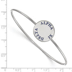 Sterling Silver Rh-plated LogoArt Alpha Xi Delta Enameled Slip-on Bangle