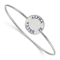 Sterling Silver Rh-plated LogoArt Alpha Xi Delta Enameled Slip-on Bangle