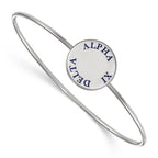 Sterling Silver Rh-plated LogoArt Alpha Xi Delta Enameled Slip-on Bangle