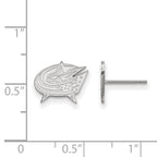 Sterling Silver Rhodium-plated NHL LogoArt Columbus Blue Jackets Extra Small Post Earrings