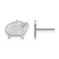 Sterling Silver Rhodium-plated NHL LogoArt Columbus Blue Jackets Extra Small Post Earrings