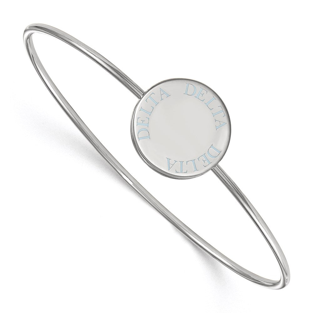 Sterling S. Rh-plated LogoArt Delta Delta Delta Enameled Slip-on Bangle