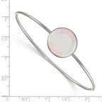 Sterling Silver Rh-plated LogoArt Delta Gamma Enameled Slip-on Bangle