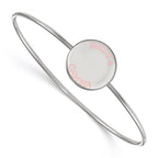 Sterling Silver Rh-plated LogoArt Delta Gamma Enameled Slip-on Bangle