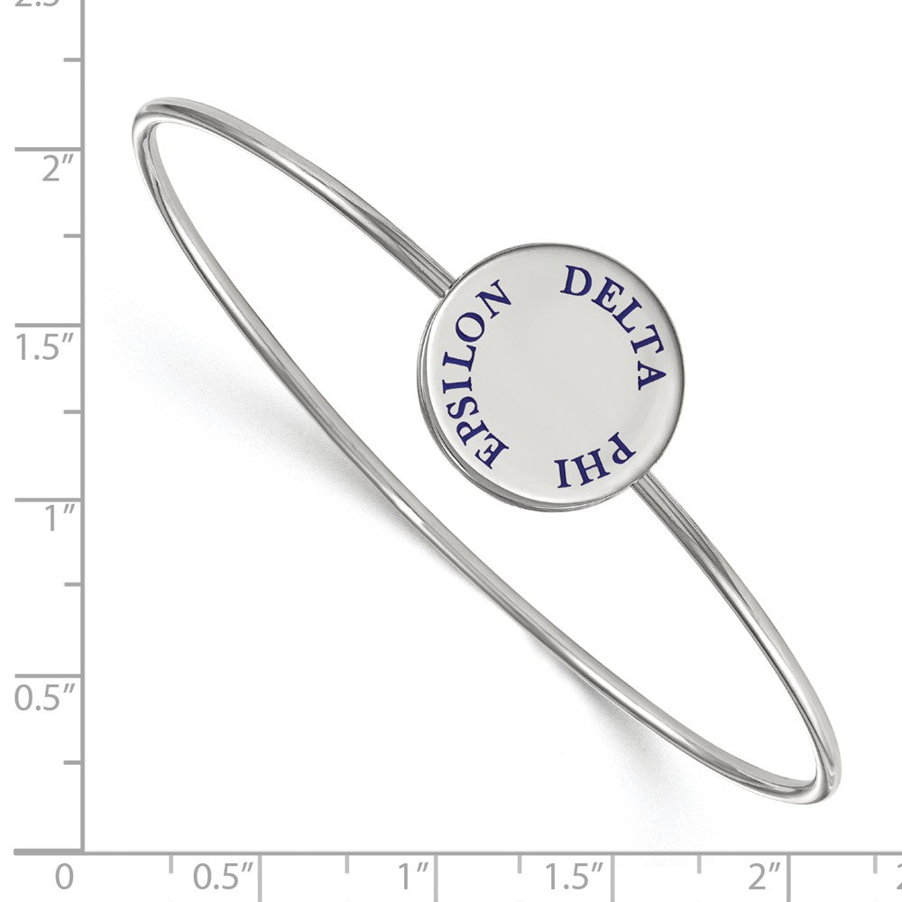 Sterling S. Rh-plated LogoArt Delta Phi Epsilon Enameled Slip-on Bangle