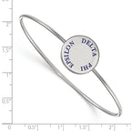 Sterling S. Rh-plated LogoArt Delta Phi Epsilon Enameled Slip-on Bangle