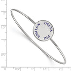 Sterling S. Rh-plated LogoArt Delta Phi Epsilon Enameled Slip-on Bangle