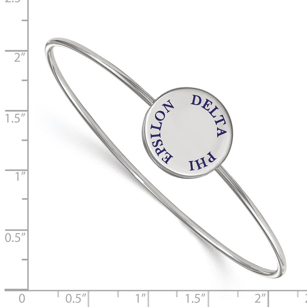 Sterling S. Rh-plated LogoArt Delta Phi Epsilon Enameled Slip-on Bangle