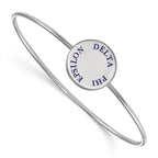 Sterling S. Rh-plated LogoArt Delta Phi Epsilon Enameled Slip-on Bangle