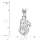 Sterling Silver Rhodium-plated LogoArt Furman University Paladin Small Pendant