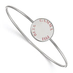 Sterling Silver Rh-plated LogoArt Gamma Phi Beta Enameled Slip-on Bangle