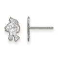 Sterling Silver Rhodium-plated LogoArt Iowa State University Cardinal Extra Small Post Earrings