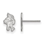 Sterling Silver Rhodium-plated LogoArt Iowa State University Cardinal Extra Small Post Earrings