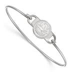Sterling Silver Rhodium-plated NHL LogoArt New York Islanders Small Center 7 inch Wire Bangle