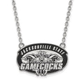 Sterling Silver Rhodium-plated LogoArt Jacksonville State U. Large Enameled Pendant 18 inch Necklace
