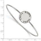 Sterling S. Rh-plated LogoArt Kappa Alpha Theta Enameled Slip-on Bangle