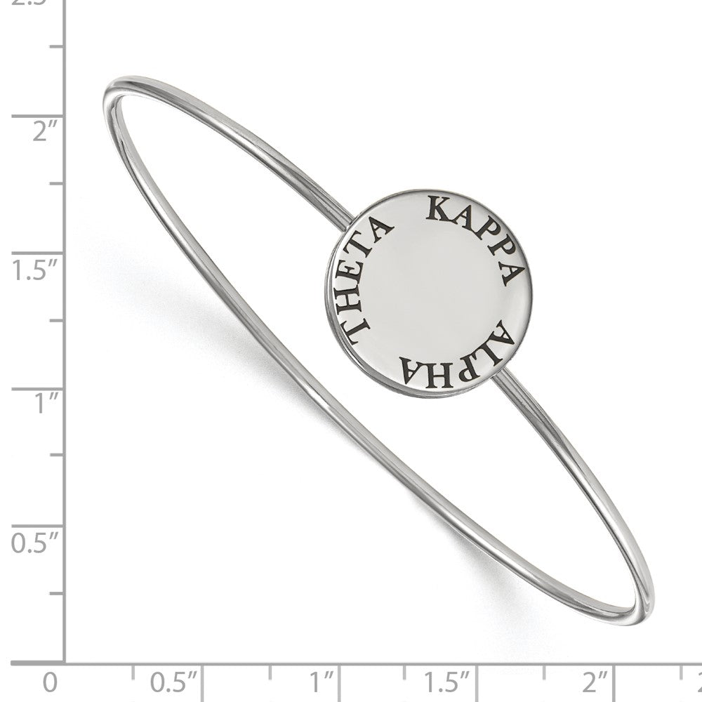 Sterling S. Rh-plated LogoArt Kappa Alpha Theta Enameled Slip-on Bangle