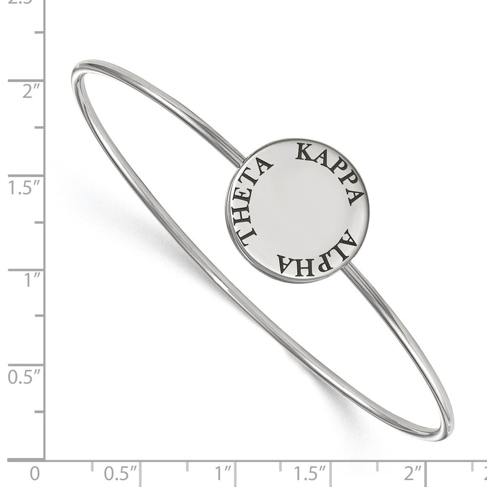 Sterling S. Rh-plated LogoArt Kappa Alpha Theta Enameled Slip-on Bangle