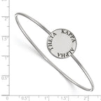 Sterling S. Rh-plated LogoArt Kappa Alpha Theta Enameled Slip-on Bangle