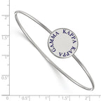 Sterling S. Rh-plated LogoArt Kappa Kappa Gamma Enameled Slip-on Bangle