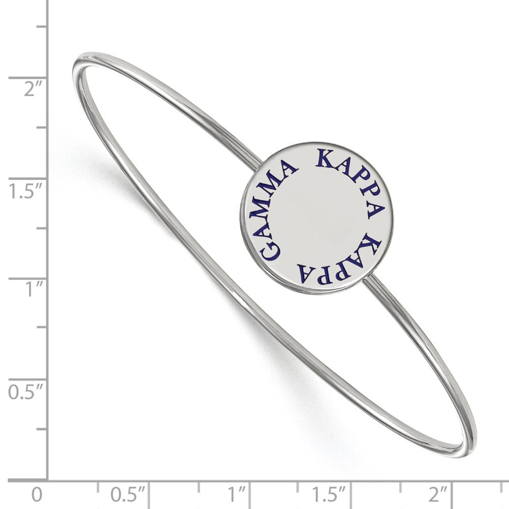 Sterling S. Rh-plated LogoArt Kappa Kappa Gamma Enameled Slip-on Bangle