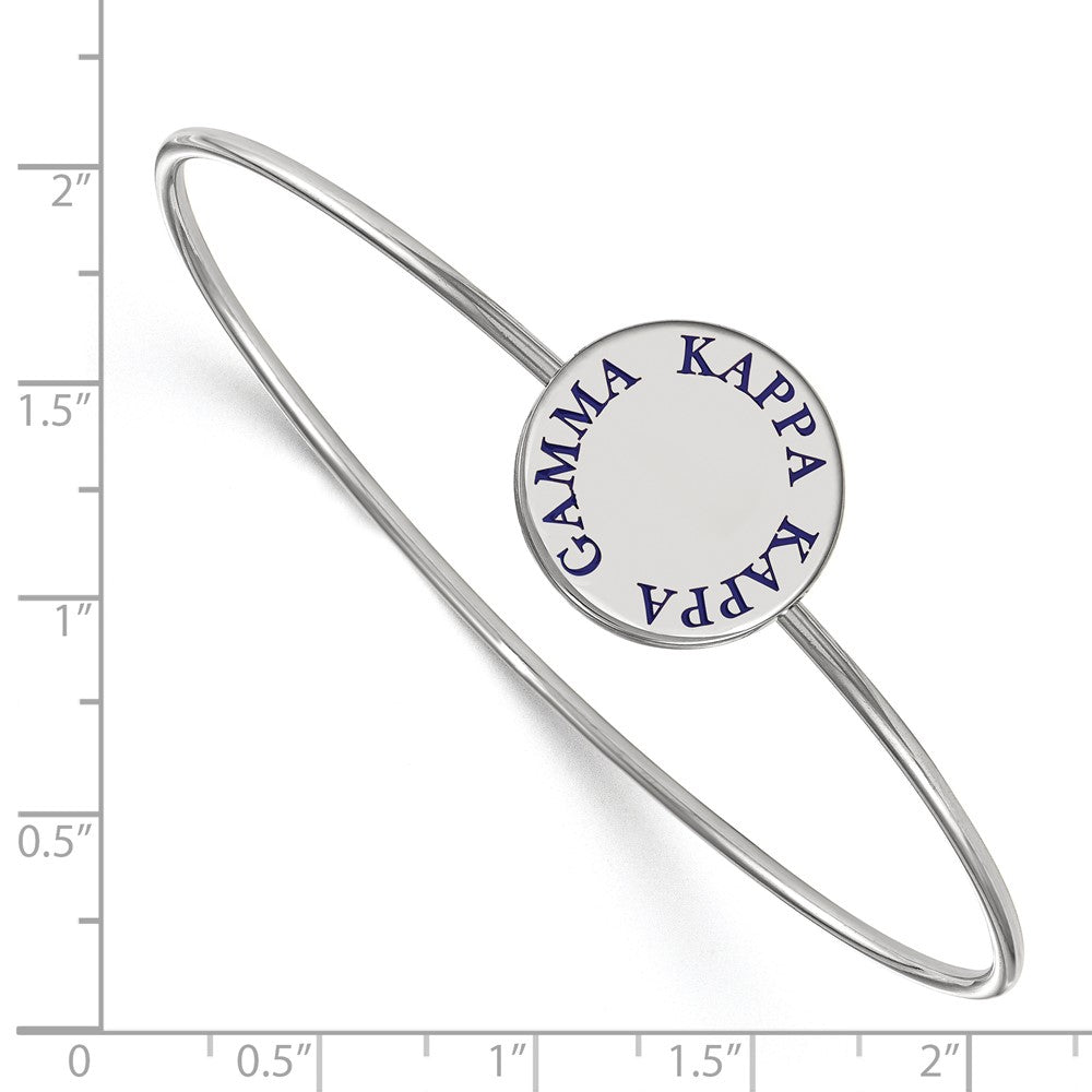 Sterling S. Rh-plated LogoArt Kappa Kappa Gamma Enameled Slip-on Bangle