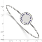 Sterling S. Rh-plated LogoArt Kappa Kappa Gamma Enameled Slip-on Bangle