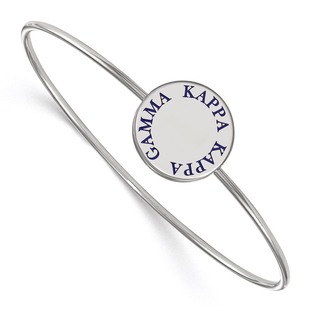 Sterling S. Rh-plated LogoArt Kappa Kappa Gamma Enameled Slip-on Bangle