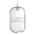 14k White Gold LogoArt Louisiana State University L-S-U Small Dog Tag Pendant