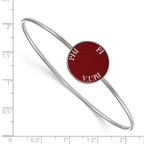 Sterling Silver Rh-plated LogoArt Pi Beta Phi Enameled Slip-on Bangle