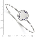 Sterling Silver Rh-plated LogoArt Phi Sigma Sigma Enameled Slip-on Bangle