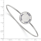 Sterling Silver Rh-plated LogoArt Phi Sigma Sigma Enameled Slip-on Bangle