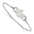Sterling Silver Rhodium-plated NHL LogoArt Ottawa Senators Small Center 7 inch Wire Bangle