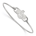 Sterling Silver Rhodium-plated NHL LogoArt Ottawa Senators Small Center 7 inch Wire Bangle