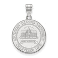 Sterling Silver Rhodium-plated LogoArt Southern Illinois University Large Crest Pendant