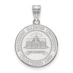 Sterling Silver Rhodium-plated LogoArt Southern Illinois University Large Crest Pendant