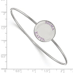 Sterling Silver Rh-plated LogoArt Sigma Kappa Enameled Slip-on Bangle