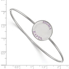 Sterling Silver Rh-plated LogoArt Sigma Kappa Enameled Slip-on Bangle