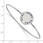 Sterling S. Rh-plated LogoArt Sigma Sigma Sigma Enameled Slip-on Bangle