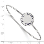 Sterling S. Rh-plated LogoArt Sigma Sigma Sigma Enameled Slip-on Bangle