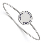 Sterling S. Rh-plated LogoArt Sigma Sigma Sigma Enameled Slip-on Bangle
