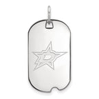 Sterling Silver Rhodium-plated NHL LogoArt Dallas Stars Small Dog Tag Pendant