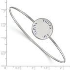Sterling Silver Rh-plated LogoArt Theta Phi Alpha Enameled Slip-on Bangle