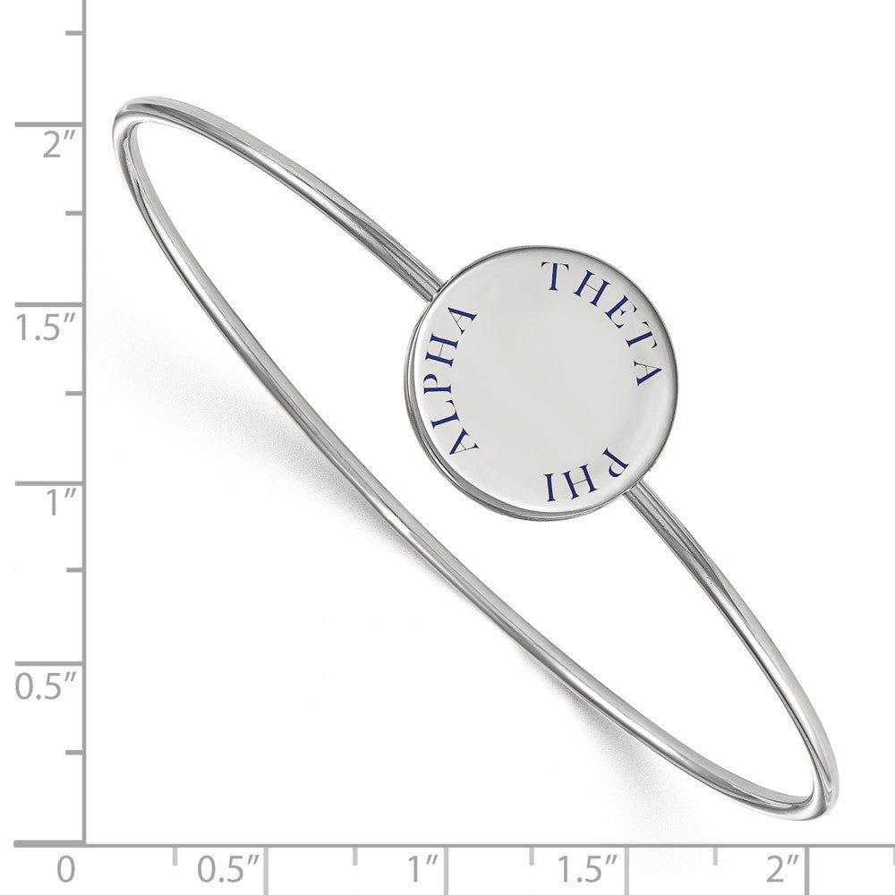 Sterling Silver Rh-plated LogoArt Theta Phi Alpha Enameled Slip-on Bangle